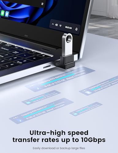 MOGOOD USB A 3.2 90 Degree Right Angle Adapter 2-Pack | Low Profile Male to Female, 10Gbps Data Sync, 3A Fast Charging, Space Saving Connector, For Laptop PC TV Car Monitor - size: 2 PACK