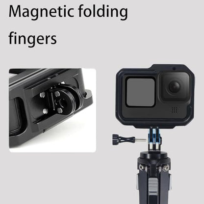 Aluminium Protective Case for GoPro Hero 13/12/11/10/9, Durable Hard Frame Cases Protector, Strong Metal Housing Frame Video Cage with Magnetic Fingers and Sliding Cover - style: Magnetic Version