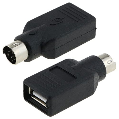 E-outstanding USB to PS2 Adapter, 2PCS Black USB Female to PS/2 Male Converter Adapter for Mouse Keyboard, Black