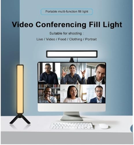 Video Conference Lighting for Computer,Portable Webcam Lights for Laptop with 3 Light Modes,Zoom Led Kit with Tripod & Clip for Live Streaming,Conferencing,Self Broadcasting,Vlog