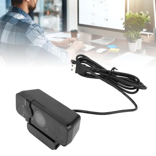 VBESTLIFE HD Webcam with Built in Noise Canceling Microphone and Rotatable Design, 1080P Video and 120° Wide Angle Camera, Cover, for Desktop PC or Laptop