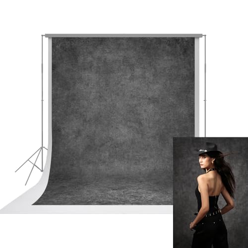 UrcTepics 8×10 ft Grey Fabric Photo Backdrops, Classic Abstract Texture Backdrop for Headshots and Portraits, Vintage Photography Background for Studio and Events. - color: Grey, size: 8x10 Ft