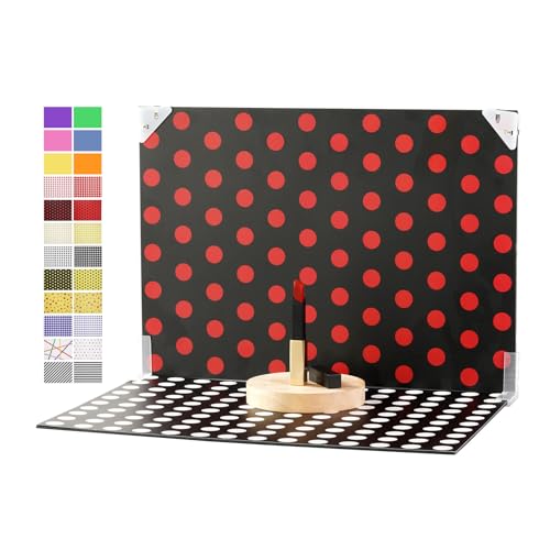 Meking 12Pcs 24Patterns Product Photography Backdrops Kit Small Photo Backdrop Colorful Polka Dot Flat Lay Background for Jewelry, Cosmetics,Crafts and Other Small Product Photography (16.5X11.8inch) - color: Polka dot style