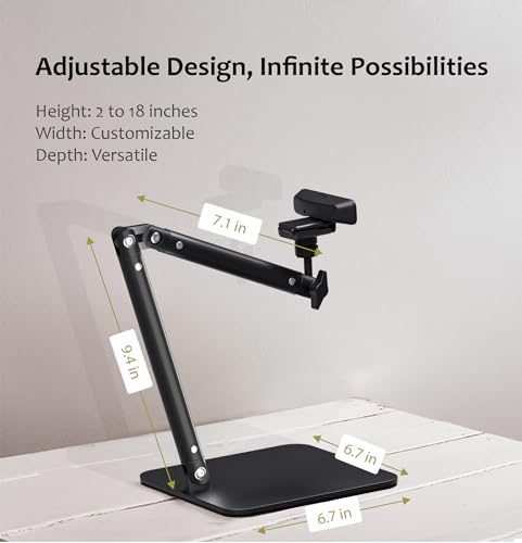 Lufia Webcam Camera Stand, Phone Mount, Sturdy Desk Mount for Webcam C922 C930e C920S C920 C615 C960 C920x BRIO 4K, Phone Mount, Right Light with 1/4" Thread