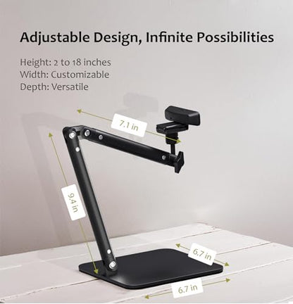 Lufia Webcam Camera Stand, Phone Mount, Sturdy Desk Mount for Webcam C922 C930e C920S C920 C615 C960 C920x BRIO 4K, Phone Mount, Right Light with 1/4" Thread