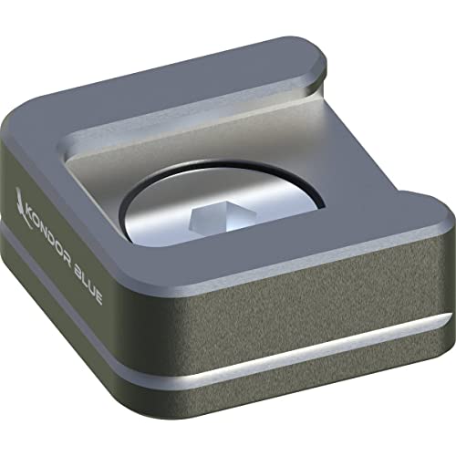 KONDOR BLUE | Cold Shoe Receiver Mount Plate | 1/4”-20 Camera Accessory Cold Shoe Adapter for Microphones, Lights & Monitors, Rubber O-Ring, Ultra-Lightweight | Gray