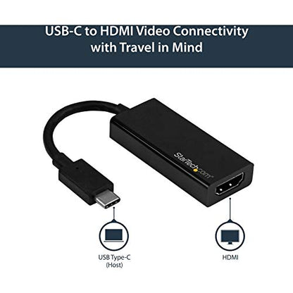StarTech USB-C to HDMI Adapter Dongle, 4K 60Hz, DP Alt Mode, Reversible - color: Black, style: 4K 60Hz
