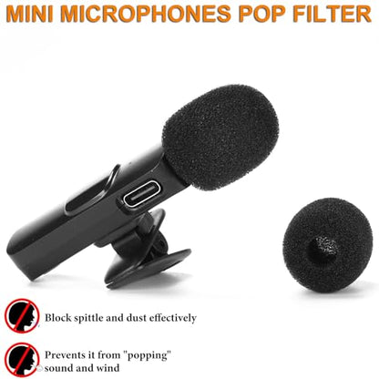 Defean 44 Pack Mini Microphones Pop Filter for Lavalier Lapel Mic Microphones,Small Lapel and Lavalier Microphones,Noise-Cancellation Windsock Cover