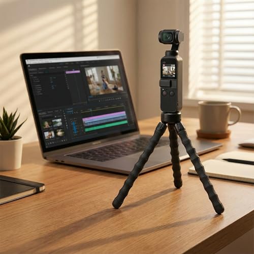 Mini Tripod Flexible Desktop Stand Compact Tripod Compatible with DJI Pocket 3, Action Camera, GoPro Hero, Insta360 X5 X3 X4