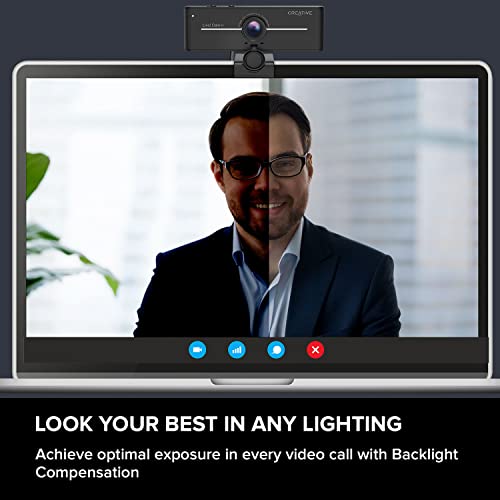 Creative Live! Cam Sync 4K UHD USB Webcam with Backlight Compensation, Up to 40 FPS, 95° Wide-Angle Lens, Privacy Lens, Built-in Mics, Plug & Play for PC and Mac… - style: 4K UHD with Backlight Compensation