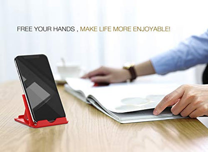 MoKo 2PCS Phone/Tablet Stand, Desktop Holder for 4-11" Device, Fit with iPhone 17/17 Air/17 Pro/17 Pro Max, iPhone 16/Pro/Pro Max/Plus, iPhone 15/Pro/Pro Max/Plus, iPhone 14/Pro/Pro Max/Plus - color: Black + Red