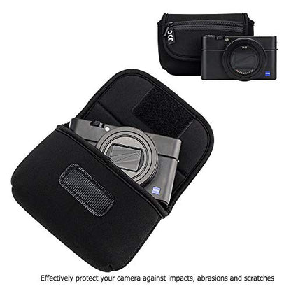 JJC Compact Camera Case Travel Pouch Sleeve for Sony RX100 VII VI VA IV Kodak Ektar H35N Pixpro FZ45 Canon SX620 SX610 & More - color: Black