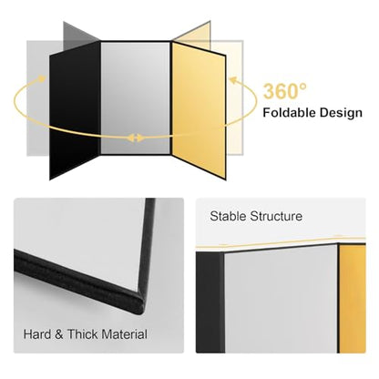 Meking 17" x 12" Light Reflector, 4 in 1 Photography Reflector Cardboard, Folding Light Diffuser Board for Food and Product Photography Lighting - White/Black/Glod/Silver, 2 Pack - size: 2PCS 17x12"