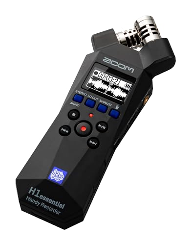 Zoom H1 Essential Handheld Recorder for Musicians, Podcasters & Filmmakers with Stereo Microphones, 32-Bit Float, USB Microphone Mode | 32-Bit Float Wav, USB-C Mic Mode, SD Card Recording, USB or 2×aa Power - style: H1e Only