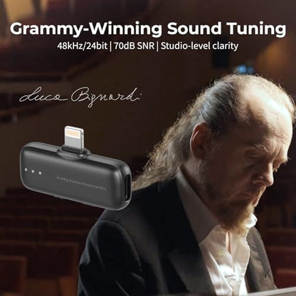SMALLRIG S70 Mic Lightning Wireless Receiver S70RX-L for iPhone/for iPad, Professionally Tuned by Grammy Winner for Broadcast-Quality Sound in Vlogging, Live Streaming & Content Creation (Black) - color: Black