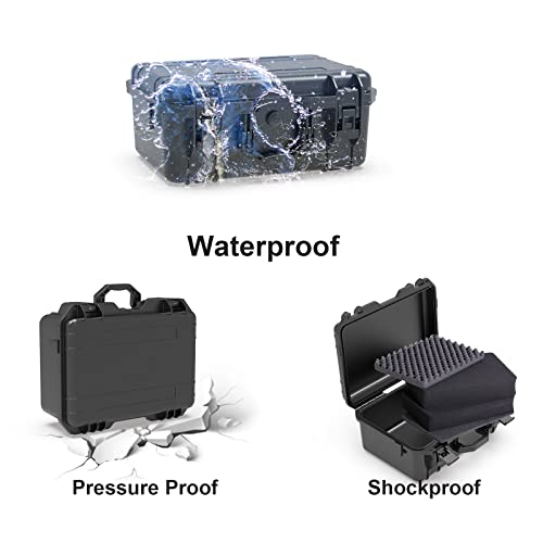 Ant Mag Waterproof Hard Case with Customizable Foam - Large Interior 16.9"x11.4"x7.25" - Heavy Duty Storage & Travel Case for Professional Equipment, Tools, Camera, Drone - style: 16.9*11.4*5.7in/18liter