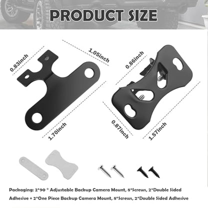4 Sets Car Backup Camera Mount Kit with Screws,90° Adjustable Rear Camera Mount for 13mm Screw Mounting Holes,2 Types Rear Dash Cam Mounts Fit for Reverse Cameras/Rearview Cameras