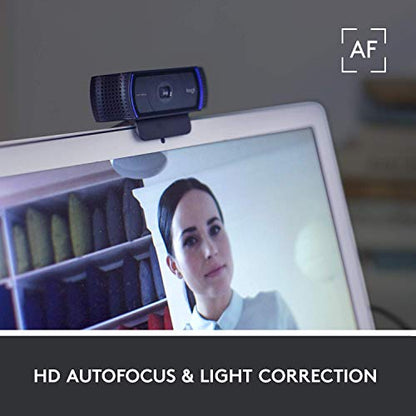 Logitech HD Pro Webcam C920, Widescreen Video Calling and Recording, 1080p Camera, Desktop or Laptop Webcam