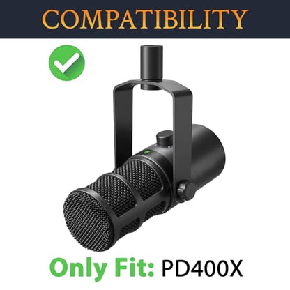 SOULWIT 2Pcs Pop Filter for MAONO PD400X Dynamic, Protective Mic Cover Windscreen Foam - Black