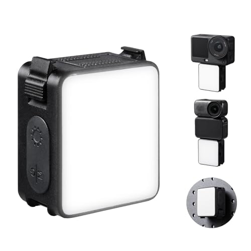 K&F CONCEPT Magnetic Mini LED Fill Light Compatible for DJI Osmo Action 6 | Magnet Backplate 1.5W USB C Rechargeable Quick Release Vlogging Lighting, Action Camera Selfie Video Recording for Osmo Nano - size: For Osmo Action 6/Osmo Nano
