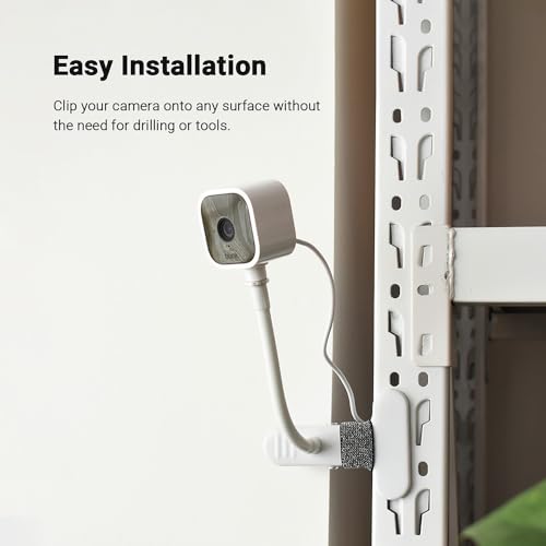 Holicfun Indoor Outdoor Security Camera Flexible Clip Mount, White, 2-Pack | Universal 1/4"-20 threaded clamp bracket, fits Ring/Blink/Wyze/Arlo and more, 15cm adjustable gooseneck arm - color: White, size: Short Arm (2-Pack)