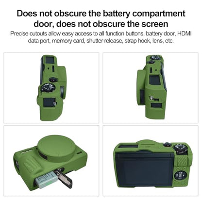 Easy Hood Case for Canon Powershot G7 X Mark III Digital Camera, Soft Silicone Protective Cover with Removable Lens Cover for Canon Powershot G7X Mark III DSLR Camera (Green) - color: Green