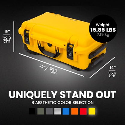 NANUK 935 Pro Photo Kit – Waterproof Travel Camera Hard Case with Padded Dividers and Wheels, 22” x 14” x 9” - Dustproof and Impact Resistant, Airline Carry-On Approved – Yellow - color: Yellow - Pro Photo Kit