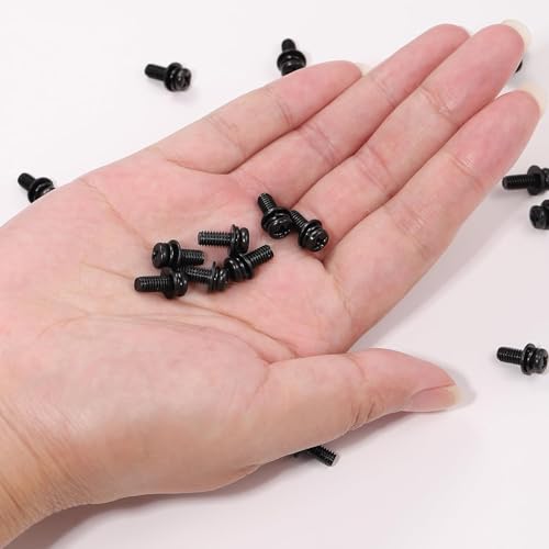 20 PCS Vesa Screws, VESA Compatible M6x10mm TV/Monitor Wall Mount Screws for 75x75mm and 100x100mm Brackets. Phillips Head M6 x 10mm Black with Washers (20, M6 x 10mm) - size: M6, style: 20 PCS