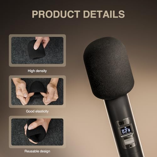 Phenyx Pro 5 Pack Foam Mic Cover, Thick Handheld Microphone Windscreen, Reusable Microphone Pop Filter (PTA-WDS5)