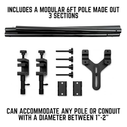 Glide Gear OH 75 Overhead Mount – DSLR, Smartphone – 6ft Adjustable Pole, Top-Down Rig, 15lb Capacity, Aluminum Build - size: OH 75: 6 feet Configuration