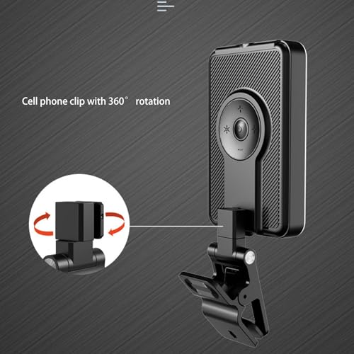 Yunseity Fill Video Conference Light, 3000-6500K, 5 Lighting Modes, 360° Rotation, Rechargeable Selfie Light for Laptop Vlog with Phone, for Photographers, Remote Workers