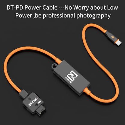 ZGCINE DT-PD 20" D-Tap to USB-C PD 2-Way V-Mount Charger Braided Power Delivery Cable for V-Mount Battery,Mirrorless Cameras, Phones &More