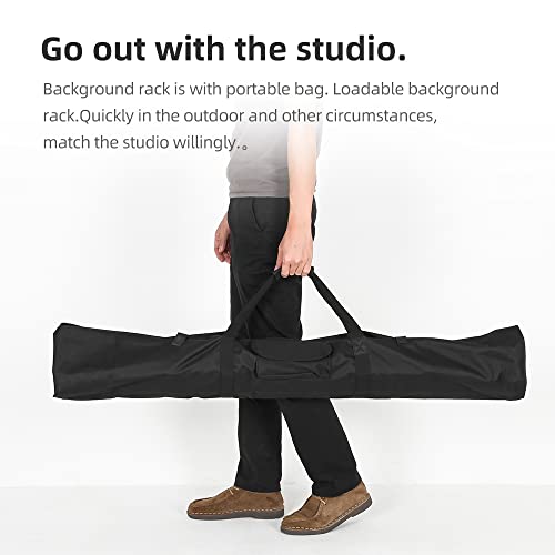 AMBITFUL Photo Backdrop Stand Kit, 9.19ft Support Stand with 9.8 x 19 ft Polyester Backdrop (Black/White/Green), Adjustable Background System for Portrait, Product Photography, Wedding, Video Shooting