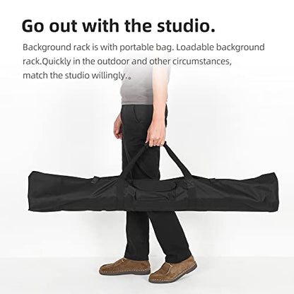 AMBITFUL Photo Backdrop Stand Kit, 9.19ft Support Stand with 9.8 x 19 ft Polyester Backdrop (Black/White/Green), Adjustable Background System for Portrait, Product Photography, Wedding, Video Shooting