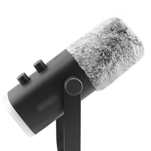 LEFXMOPHY Windscreen for FIFINE AM8 Microphone, Grey Furry Wind Muff Pop Filter - color: GREY