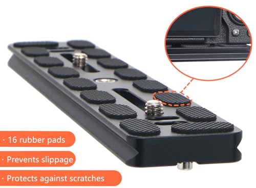 PU-200 200mm Universal Lengthened Quick Release Plate Slide Rail with D-Ring Screw for Tripod Ball Head DSLR Camera, Arca-Swiss Compatible