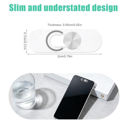 2pcs Single Front Camera Cover for Pixel/Galaxy, Camera Len Privacy Covers Slide Ultra-Thin Webcam Blocker Compatible with Laptop Android Phones Pixel Galaxy, Keeps Your Cell Phone Safe (Silver)