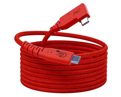 GeoHN.G USB C Tethering Cable 16.5FT, Right Angle USB4 Video Cable with PD 240W, 4K@60Hz 20Gbps Link Cord for Fast Transfer and Connection Between Camera and Computer-Sony/Canon/Nikon/MacBook - size: 16.5FT
