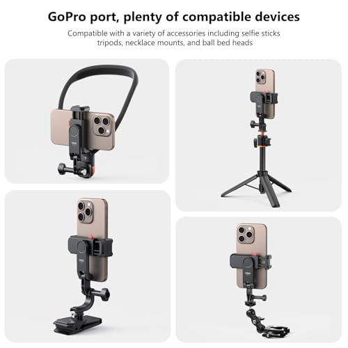 VRIG Phone Holder/Phone Mount for GoPro Adapter Hot Shoe Mount Adapter | Action Camera Phone Mount Adapter Attaching on DSLR Camera or Ring Light, for iPhone, Samsung, GoPro Hero 13, Mission 1 Pro
