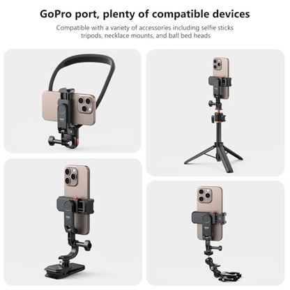 VRIG Phone Holder/Phone Mount for GoPro Adapter Hot Shoe Mount Adapter | Action Camera Phone Mount Adapter Attaching on DSLR Camera or Ring Light, for iPhone, Samsung, GoPro Hero 13, Mission 1 Pro
