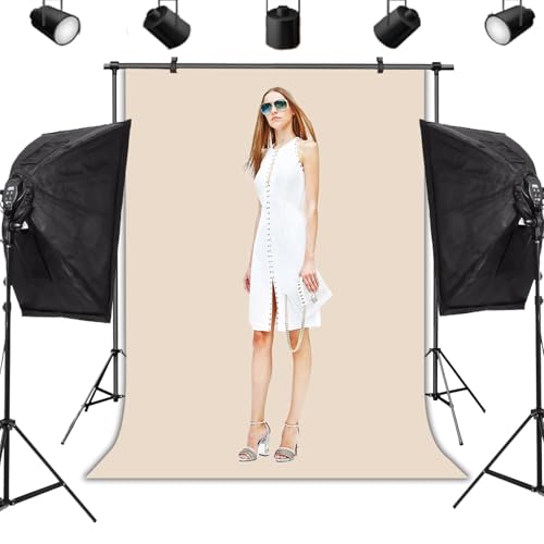Beige Photography Backdrop Studio Photography Film & Television Portraiture Interview Programs Product Display Home Videos Parties Exhibition Halls Wedding Backdrops 8x10FT - color: Beige, size: 8x10FT