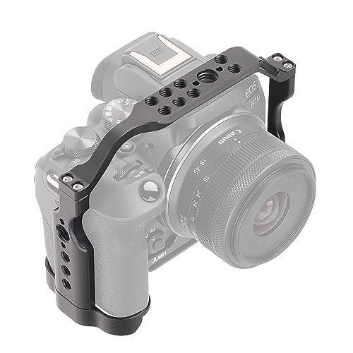 Hersmay R10 Cage with Top Handle,Aluminium Alloy Camera Cage for Canon EOS R10 Mirrorless Cameras, Vlogging Video Shooting Filmmaking Rig Stabilizer with 1/4" Mounting and 3/8" Arri Locating Hole