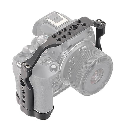 Hersmay R10 Cage with Top Handle,Aluminium Alloy Camera Cage for Canon EOS R10 Mirrorless Cameras, Vlogging Video Shooting Filmmaking Rig Stabilizer with 1/4" Mounting and 3/8" Arri Locating Hole