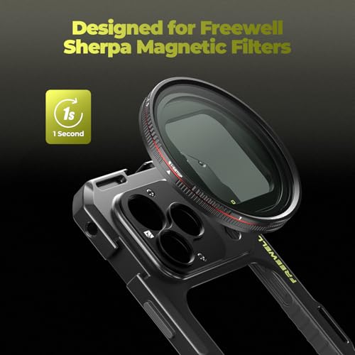Freewell Genius Rig Cage for iPhone 17 Pro - Magnetic Filter Slot & 17mm Lens Mount, Tool-Free Setup, Multifunctional Tripod/Monopod Handle, Bluetooth Remote - style: 17 Pro