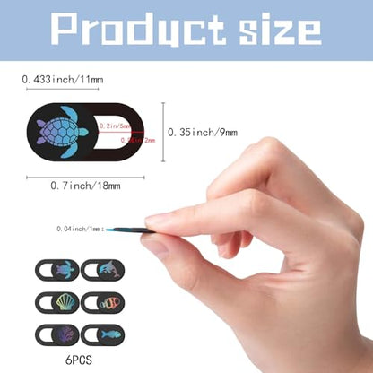 6Pcs 6 Styles Cute Camera Cover Slide Camera Privacy Covers Sea Animal Design Ultra-Slim Camera Blocker for Laptop Desktop Computer Tablet Phone Notebook Mini PC Accessories Home Office Use - color: Sea Animal