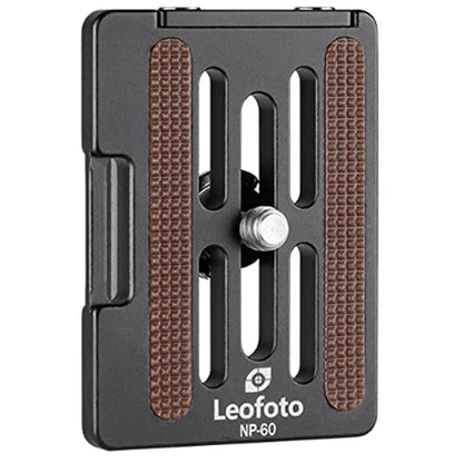 Leofoto NP Anti-Slip QR Plate, Retractable Backstop, Safety Screw, Strap Slot, Arca Compatible (NP-60) - size: NP-60
