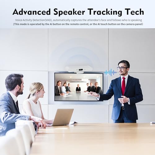TOALLIN 4K All-in-One Conference Webcam with Mic and Speaker, AI Auto-Framing & Speaker-Tracking, USB Video Bar, Video Conference Camera for Online Meetings, Video Calls
