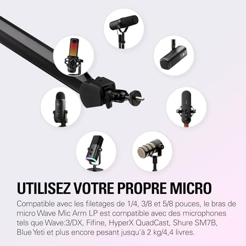 Elgato Wave Mic Arm High Rise, Broadcasting Boom Arm | 750mm vertical reach, Internal springs, Integrated cable channels, Custom counterweight, Desk clamp included