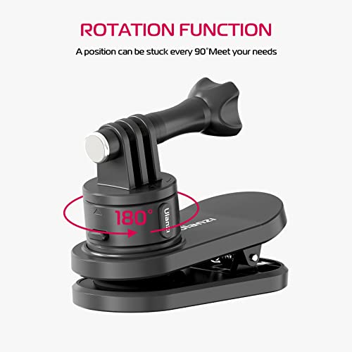 ULANZI Backpack Mount for Action Camera, Go Quick II Magnetic Suction Clip Clamp Mount Quick Release Shoulder Strap Holder Universal Accessories for Max Hero 13 12 11 10 9 8 7 6 5 Black DJI Action