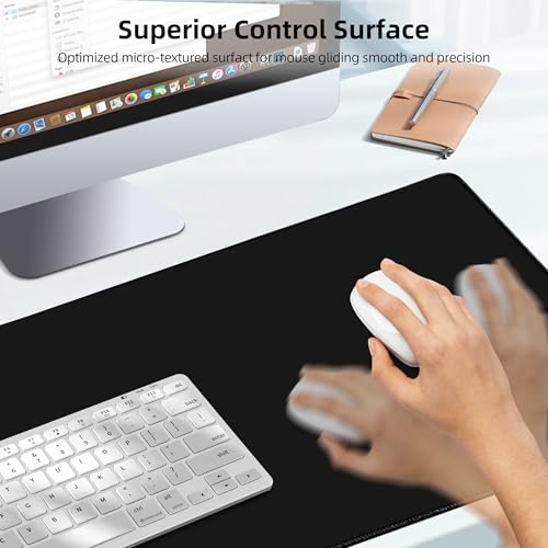 Mouse Pad with Wireless Charging, Gaming Mouse Pad with Ultra-Smooth Surface, Large XXL Desk Mat, Non-Slip Mouse Mat, Waterproof Computer Keyboard Pad for Gaming, Desk, Office, PC, 800x400x4MM, Black - color: Black - 31.5"x15.7"